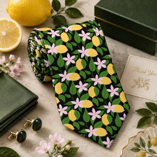 Citrus Lemon pattern Neck Tie