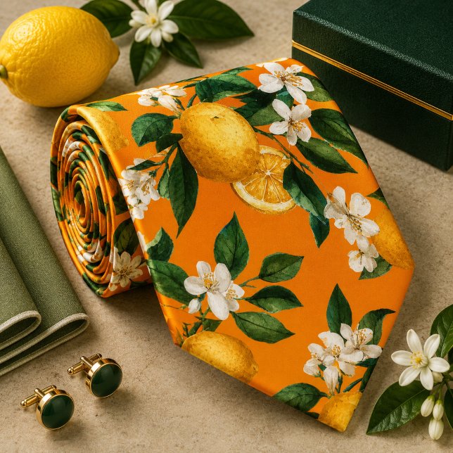 Citrus Lemon pattern Neck Tie (Creator Uploaded)