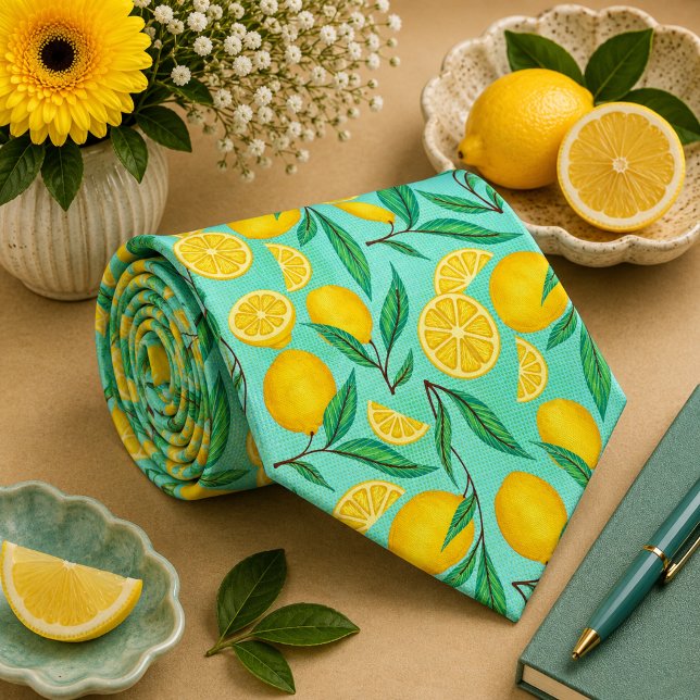 Citrus Lemon Pattern Neck Tie (Creator Uploaded)