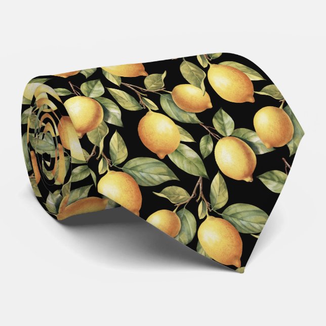 Citrus Lemon pattern Neck Tie (Rolled)