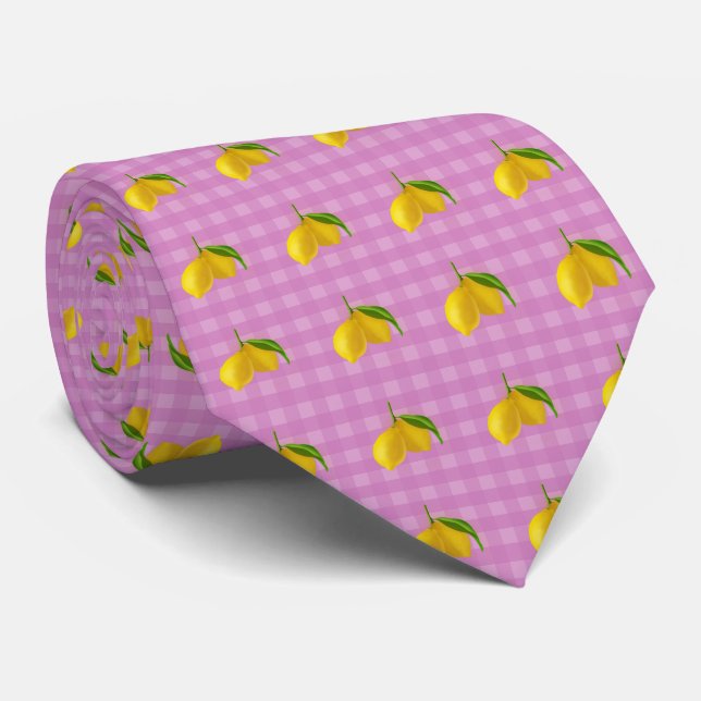 Citrus Lemon Pattern Neck Tie (Rolled)