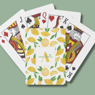 Citrus Lemon pattern Poker Cards