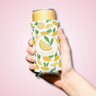 Citrus Lemon pattern Seltzer Can Cooler