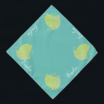 Citrus Lemon Script Name Pet Bandana<br><div class="desc">Cute Pet Name Bandana with Citrus</div>
