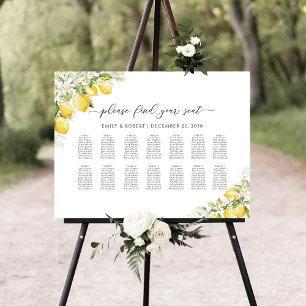 Citrus Lemon Seating Chart Foam Boards