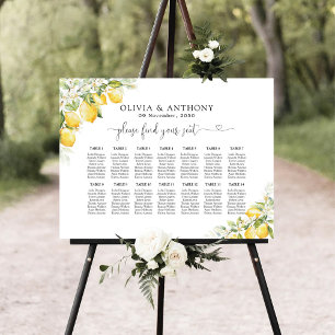 Citrus Lemon Seating Chart Foam Boards