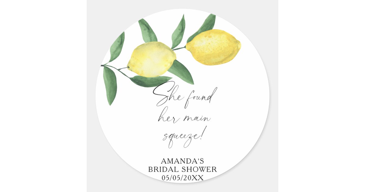 Citrus Lemon - She found her main squeeze Classic Round Sticker | Zazzle