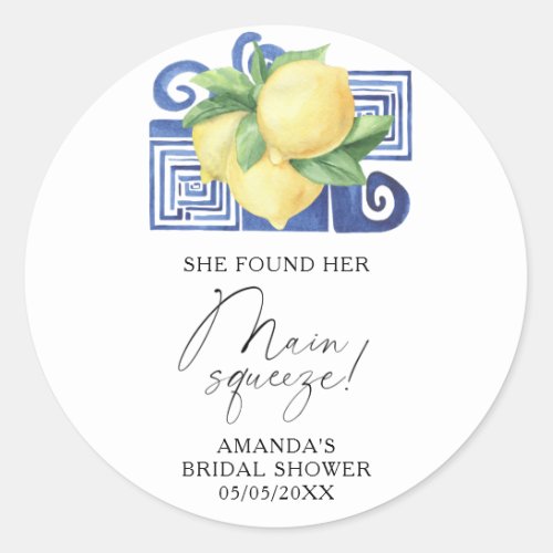 Citrus Lemon _ She found her main squeeze Classic Round Sticker