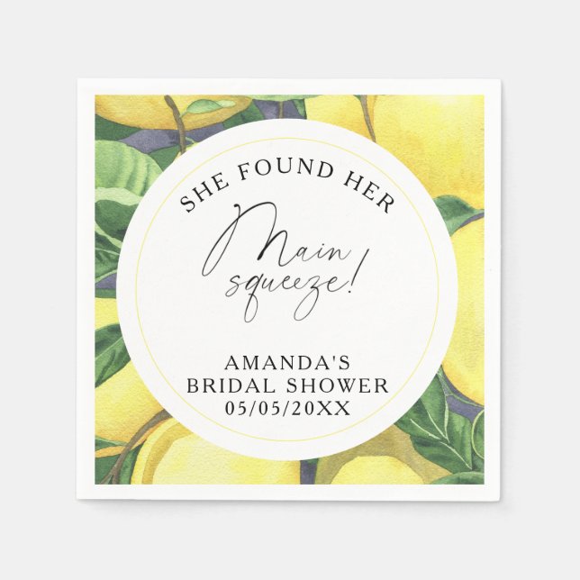 Citrus Lemon - She found her main squeeze Napkins (Front)