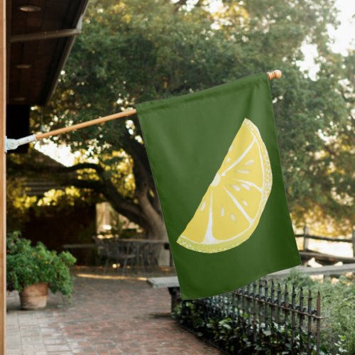 Citrus Lemon Slice Wedge Art House Flag