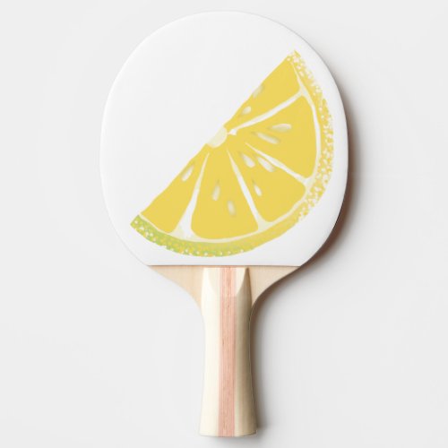 Citrus Lemon Slice Wedge Art Ping Pong Paddle