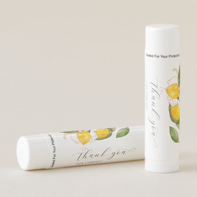 Citrus Lemon Summer Baby Shower  Lip Balm (Front)