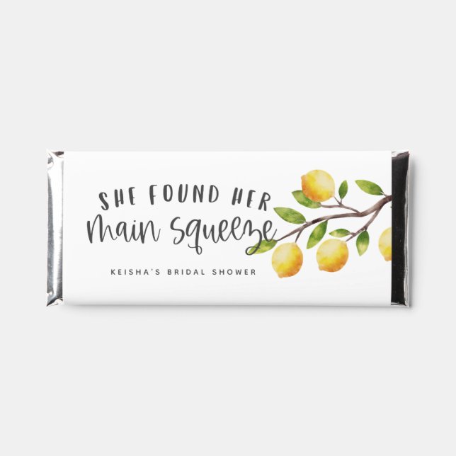 Citrus Lemon Summer Bridal Shower  Hershey Bar Favors (Front)
