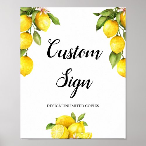 Citrus lemon summer custom sign create yourself