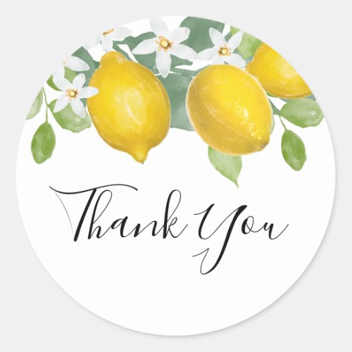 Citrus Lemon Themed Thank You Favor Sticker