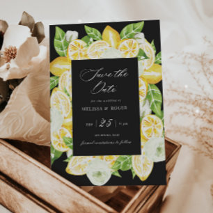 Citrus Lemon Tree Elegant Save The Date Invitation