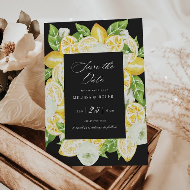 Citrus Lemon Tree Elegant Save The Date Invitation (Creator Uploaded)