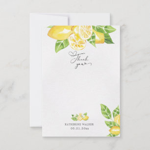 citrus lemon tree fruit baby shower thank you card