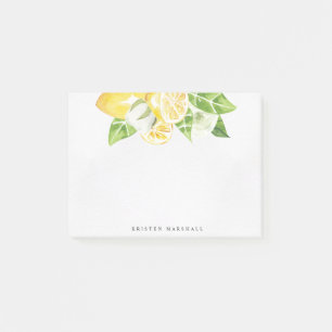 citrus lemon tree monogram post-it notes