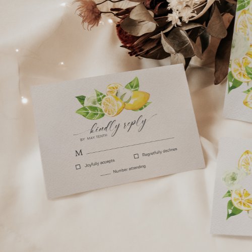 Citrus Lemon Tree Wedding RSVP Response Card