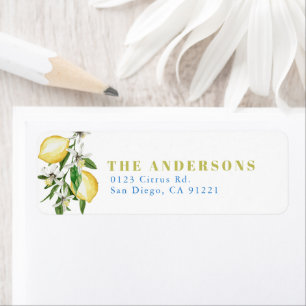 Citrus Lemon Watercolor Amalfi Label