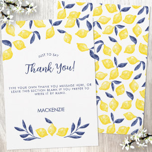 Citrus Lemon Watercolor Thank You Card