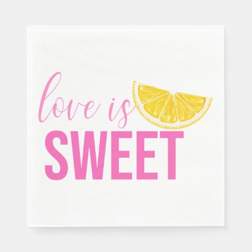 Citrus Lemon Wedding Bridal Shower Boho Pink Napkins