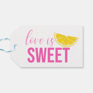 Citrus Lemon Wedding Bridal Shower Pink Country Gift Tags