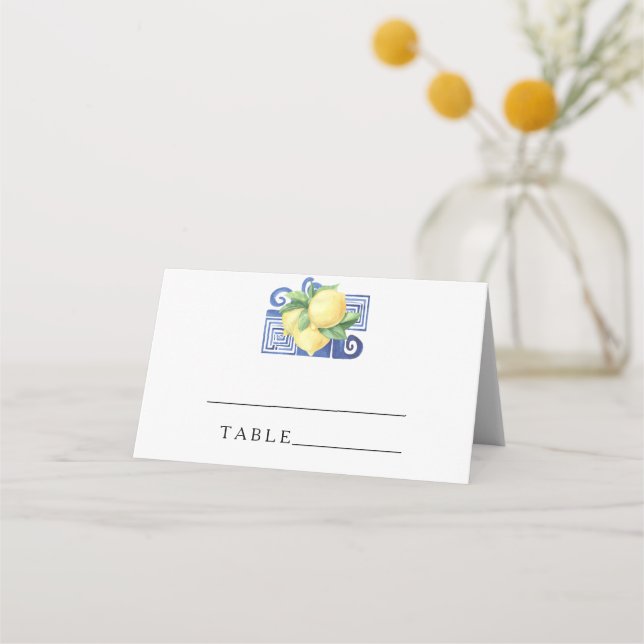 Citrus lemon - wedding place cards (Front)