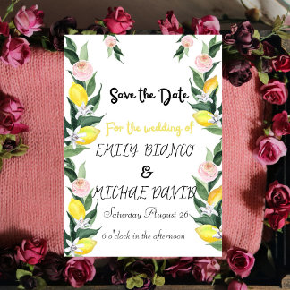 Citrus Lemon Wedding Yellow Lemon  Invitation
