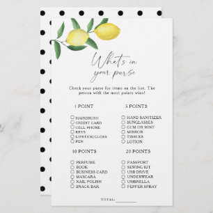Citrus lemon - What's in your purse game