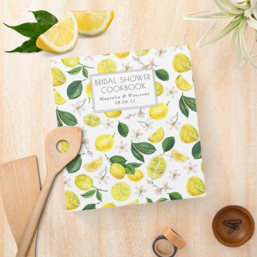 Citrus Lemons Bridal Shower Cookbook Recipe 3 Ring Binder