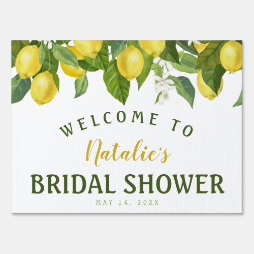Citrus Lemons Bridal Shower Welcome Sign