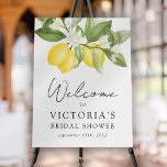 Citrus Lemons Bridal Shower Welcome Sign<br><div class="desc">Welcome guests to the bridal shower with this beautiful citrus sign that's easy to customize with the bride's name and the date.</div>