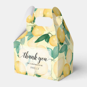 Citrus Lemons Greenery Thank You Favor Boxes