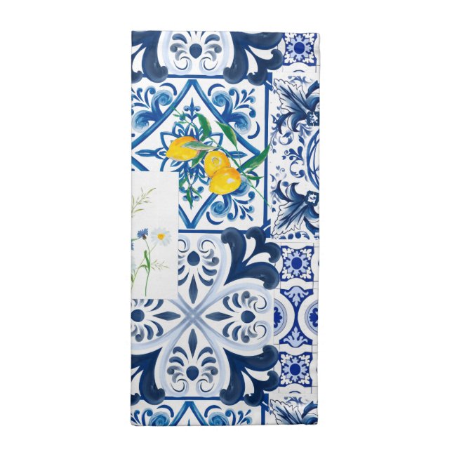 Citrus,lemons,mediterranean     cloth napkin (Half Fold)