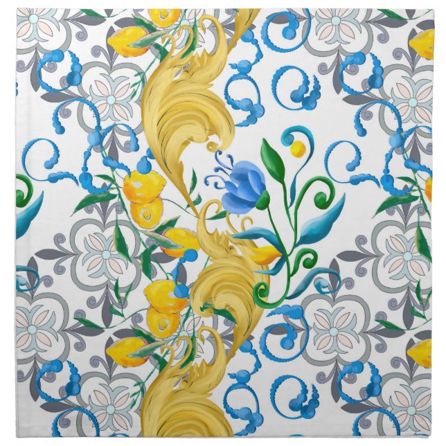 Citrus,lemons,mediterranean    cloth napkin (Front)