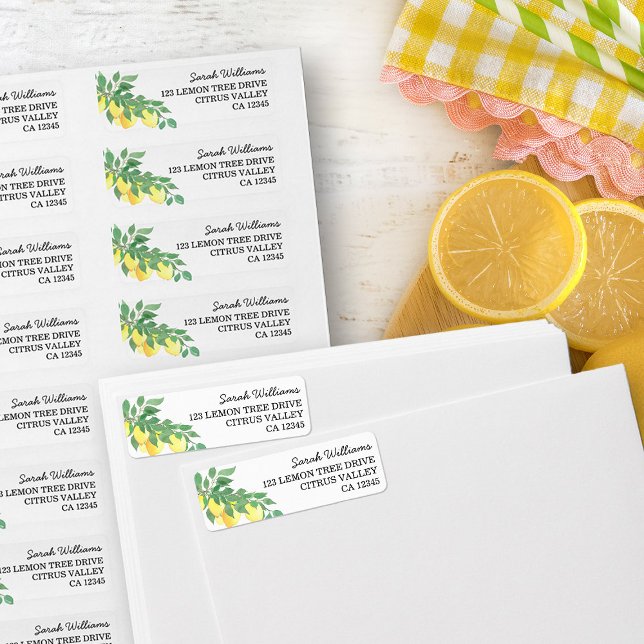 Citrus Lemons Name and Return Address Label (Return address labels from my Citrus Lemon Baby Shower Collection)
