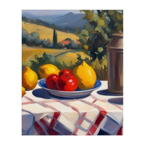 Citrus lemons tomatoes rustic Italian scene Acrylic Print