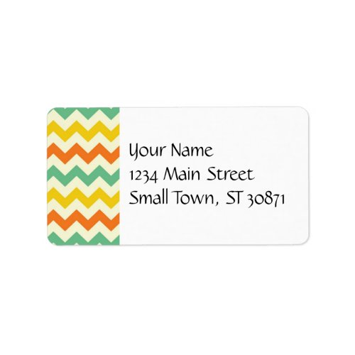 Citrus Lime Green Orange Yellow Chevron Zigzags Label