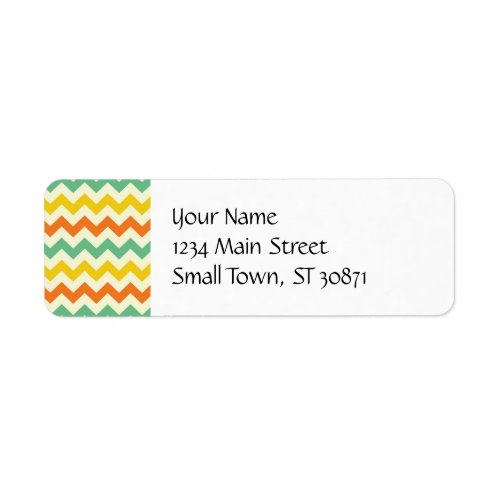 Citrus Lime Green Orange Yellow Chevron Zigzags Label