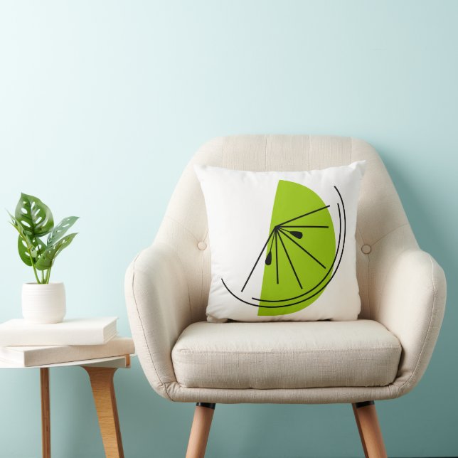 Citrus Lime square Throw Pillow (Chair)