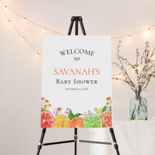 Citrus Little Cutie Baby Shower Welcome Sign