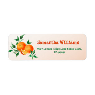 Citrus Little Cutie Blossom Orange Baby Shower Label