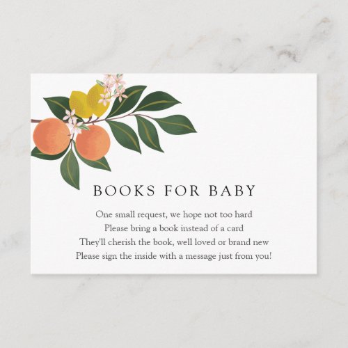 Citrus Little Cutie Books for Baby insert card