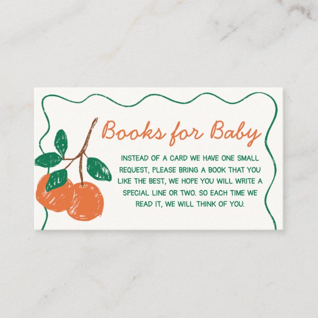 Citrus Little Cutie Modern Baby Books for Baby Enclosure Card (Front)