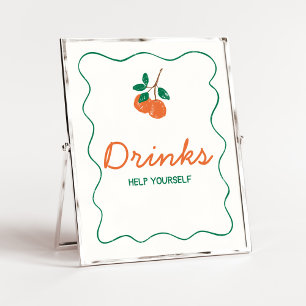 Citrus Little Cutie Modern Baby Shower Drinks Poster