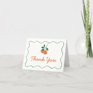 Citrus Little Cutie Modern Baby Shower Letterpress Thank You Card