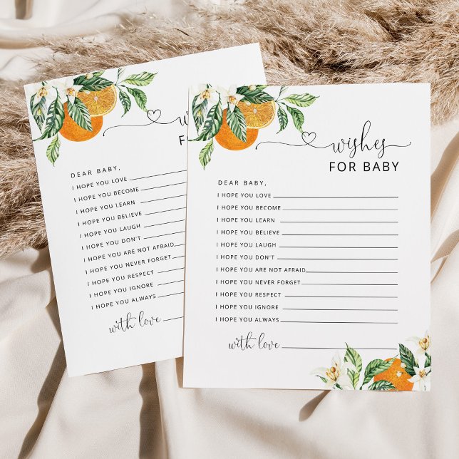 Citrus little cutie wishes for baby card (Creator Uploaded)