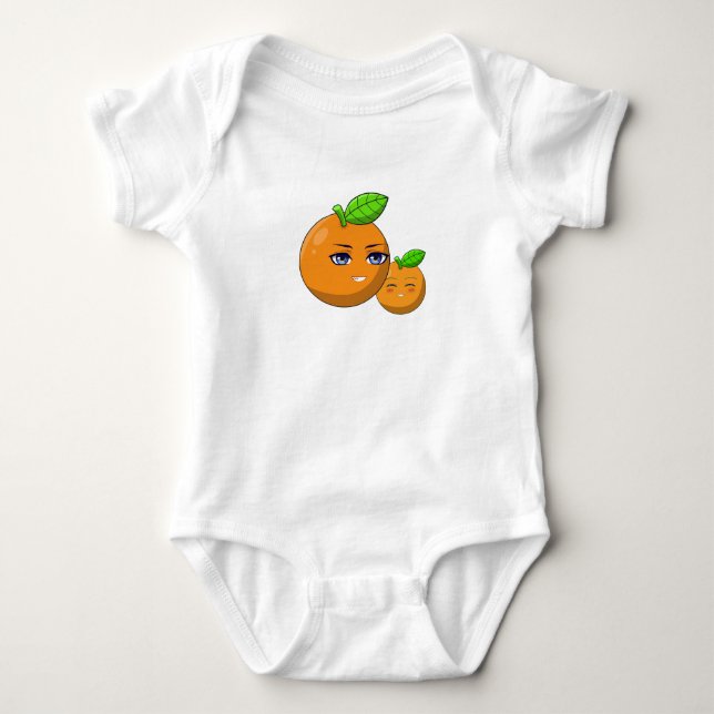 Citrus Love - loving orange mum and son Baby Bodysuit (Front)
